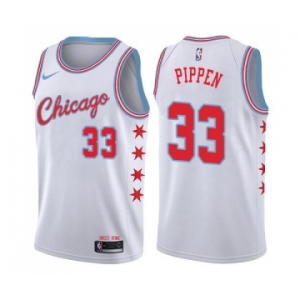 Women's Nike Chicago Bulls #33 Scottie Pippen Swingman White NBA Jersey - City Edition