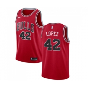Women's Nike Chicago Bulls #42 Robin Lopez Swingman Red Road NBA Jersey - Icon Edition