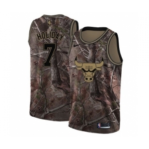 Women's Nike Chicago Bulls #7 Justin Holiday Swingman Camo Realtree Collection NBA Jersey