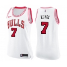 Women's Nike Chicago Bulls #7 Toni Kukoc Swingman WhitePink Fashion NBA Jersey