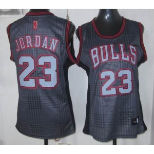 women nba chicago bulls #23 jordan black-grey[2012]