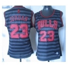 women nba chicago bulls #23 jordan grey[black strip]