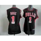 women nba jerseys chicago bulls #1 rose black[limited edition]