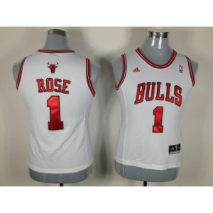 women nba jerseys chicago bulls #1 rose white[revolution 30 swingman]