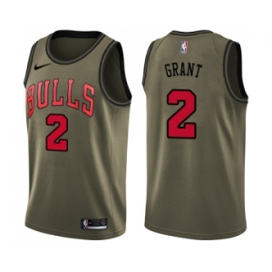 Youth Nike Chicago Bulls #2 Jerian Grant Swingman Green Salute to Service NBA Jersey