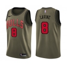 Youth Nike Chicago Bulls #8 Zach LaVine Swingman Green Salute to Service NBA Jersey