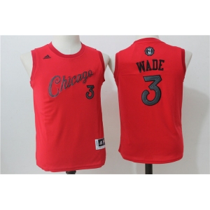 youth nba chicago bulls #3 wade red[2016 Christmas edition]