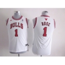 youth nba jerseys chicago bulls #1 rose white[revolution 30 swingman]
