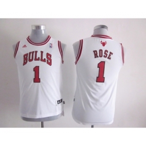 youth nba jerseys chicago bulls #1 rose white[revolution 30 swingman]