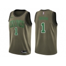 Men Nike Boston Celtics #1 Walter Brown Green Salute to Service NBA Swingman Jersey