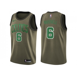 Men Nike Boston Celtics #6 Bill Russell Green Salute to Service NBA Swingman Jersey