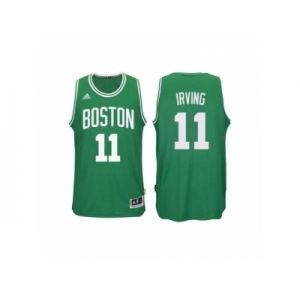 Men's Adidas Boston Celtics #11 Kyrie Irving Authentic Green(White No.) Road NBA Jersey