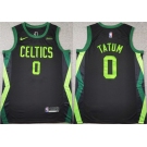 Men's Boston Celtics #0 Jayson Tatum Black 2024-25 City Edition Stitched Basketball Jersey