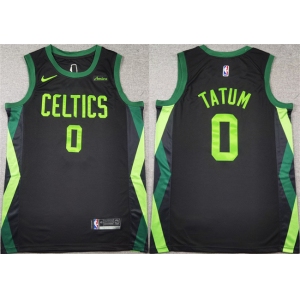 Men's Boston Celtics #0 Jayson Tatum Black 2024-25 City Edition Stitched Basketball Jersey