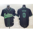 Men's Boston Celtics #0 Jayson Tatum Black Cool Base Stitched Baseball Jersey