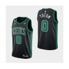 Men's Boston Celtics #0 Jayson Tatum Black No.6 Patch Stitched Basketball Jersey