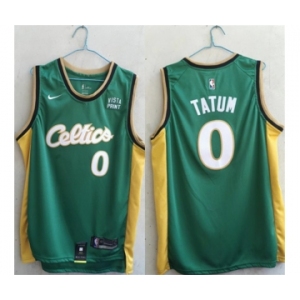 Men's Boston Celtics #0 Jayson Tatum Green Stitched Basketball Jersey