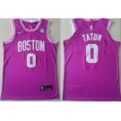 Men's Boston Celtics #0 Jayson Tatum Pink 2018-19 Swingman Basketball New City Edition Jersey