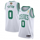 Men's Boston Celtics #0 Jayson Tatum White 2024 Finals Champions Association Edition Stitched Baseball Jersey