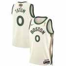 Men's Boston Celtics #0 Jayson Tatum White 2024 Finals Champions City Edition Stitched Basketball Jersey