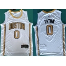 Men's Boston Celtics #0 Jayson Tatum White Stitched Basketball Jersey