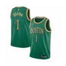 Men's Boston Celtics #1 Walter Brown Authentic Green Basketball Jersey - 2019-20 City Edition