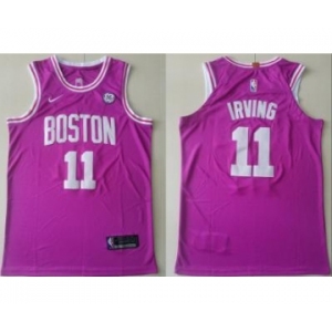 Men's Boston Celtics #11 Kyrie Irving Pink 2018-19 Swingman Basketball New City Edition Jersey