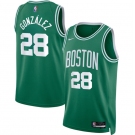 Men's Boston Celtics #28 Hugo González Kelly Green 2024 Draft Icon Edition Stitched Basketball Jersey