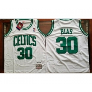 Men's Boston Celtics #30 Len Bias White Swingman Throwback Jersey