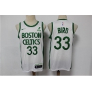 Men's Boston Celtics #33 Larry Bird Authentic White Basketball Jersey 2020-2021 City Edition