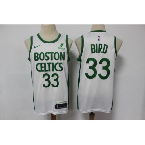 Men's Boston Celtics #33 Larry Bird Authentic White Basketball Jersey 2020-2021 City Edition