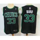 Men's Boston Celtics #33 Larry Bird Black 2021 Brand Jordan Swingman Stitched NBA Jersey With NEW Sponsor Logo