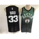 Men's Boston Celtics #33 Larry Bird Black Green  Salute Edition 2021 New Basketball Jersey