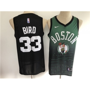 Men's Boston Celtics #33 Larry Bird Black Green  Salute Edition 2021 New Basketball Jersey