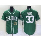 Men's Boston Celtics #33 Larry Bird Green Stitched Baseball Jersey