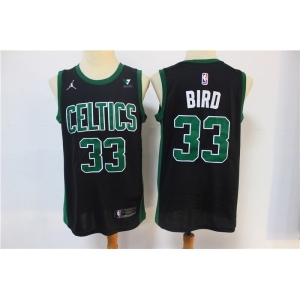 Men's Boston Celtics #33 Larry Bird  Swingman Authentic Black Basketball Jersey 2021 New（Jordan logo）