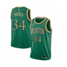 Men's Boston Celtics #34 Paul Pierce Authentic Green Basketball Jersey - 2019-20 City Edition