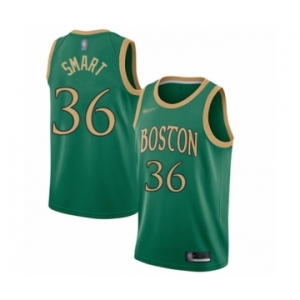 Men's Boston Celtics #36 Marcus Smart Authentic Green Basketball Jersey - 2019-20 City Edition