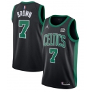 Men's Boston Celtics #7 Jaylen Brown 75th Anniversary Black Stitched Basketball Jersey