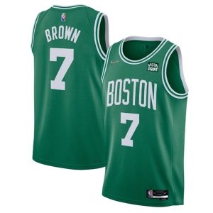 Men's Boston Celtics #7 Jaylen Brown 75th Anniversary Green Stitched Basketball Jersey