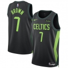 Men's Boston Celtics #7 Jaylen Brown Black 2024-25 City Edition Stitched Basketball Jersey