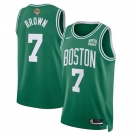 Men's Boston Celtics #7 Jaylen Brown Kelly Green 2024 Finals Icon Edition Stitched Basketball Jersey