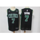 Men's Boston Celtics #7 Jaylen Brown Swingman Authentic Black Basketball Jersey 2021 New（Jordan logo）