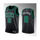 Men's Boston Celtics #8 Kristaps Porzingis Black 2023 Draft Statement Edition Stitched Basketball Jersey