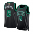 Men's Boston Celtics #8 Kristaps Porzingis Black 2024 Finals Statement Edition Stitched Basketball Jersey