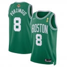 Men's Boston Celtics #8 Kristaps Porzingis Kelly Green 2024 Finals Champions Icon Edition Stitched Basketball Jersey