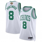 Men's Boston Celtics #8 Kristaps Porzingis White 2024 Finals Association Edition Stitched Basketball Jersey