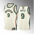 Men's Boston Celtics #9 Derrick White 2024 Finals Champions City Edition Stitched Basketball Jersey