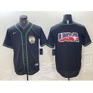 Men's Boston Celtics Black With Patch Cool Base Stitched Baseball Jerseys