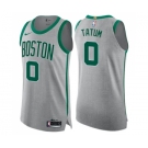 Men's Nike Boston Celtics #0 Jayson Tatum Authentic Gray NBA Jersey - City Edition